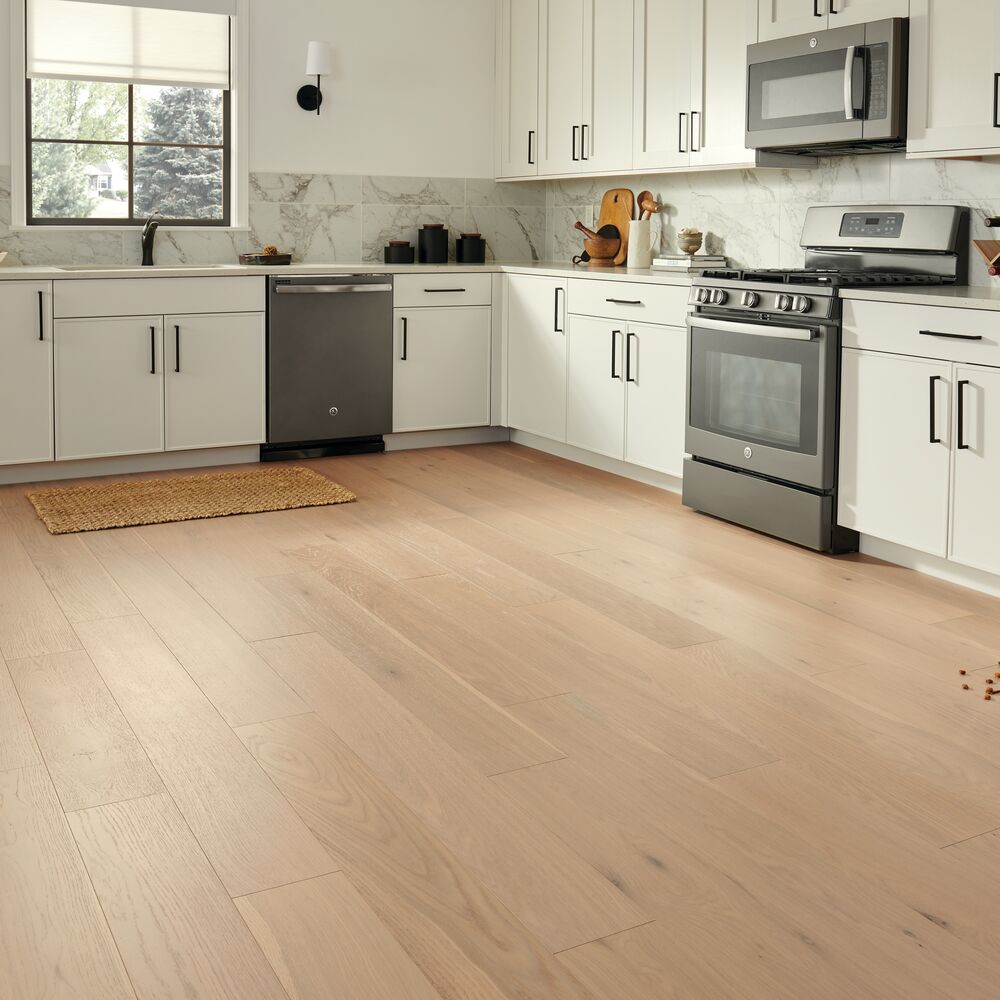 Kitchen with hardwood flooring